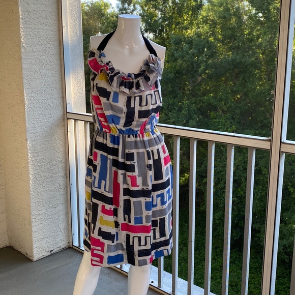 Anthro •corey lynn calter• Silk/Linen Rare Abstract Dress • Size 2 - Picture 1 of 12